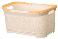 Корзина для белья 45л Ажурная слон.кость 16033