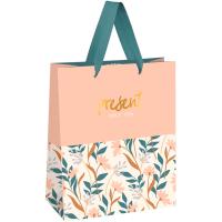 Пакет подарочный 11*14*6,5см "Beautiful twigs" фольга матовая ламинация MESHU/Рельеф