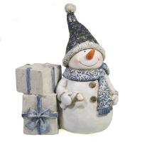 Подсвечник Снеговик (синий) L11,5W6H14  714189