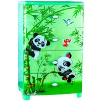 Комод детский 4 секции Панда компания широкий нежно-салатовый 50013 /1шт/Арз