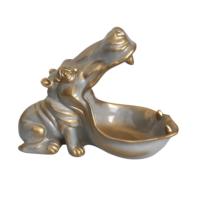 Подставка декор Бегемот (серый+золото) 718560/I174