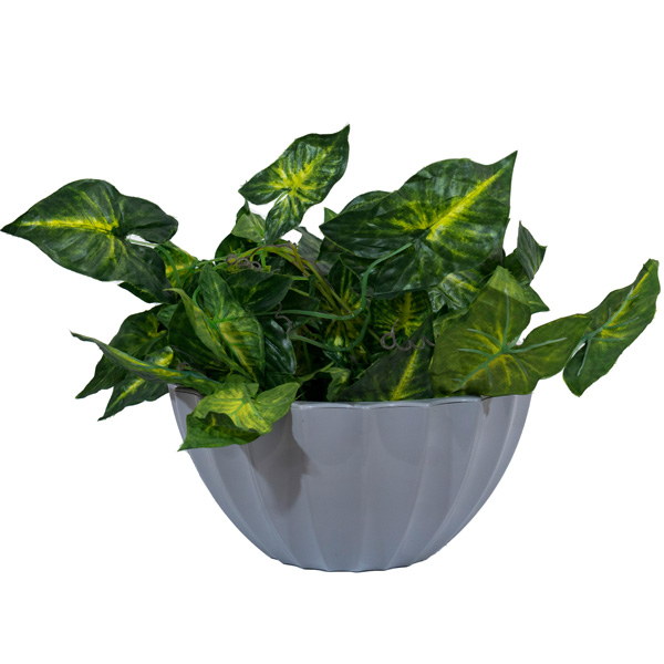 Кашпо Ракушка 3,4л серый шелк с вставкой /8шт/ДТ