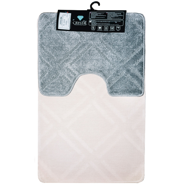 Комплект ковриков д/ванной и WC Ромб 60*100/50*60см серый МС2-400 /25шт/ My Crystal