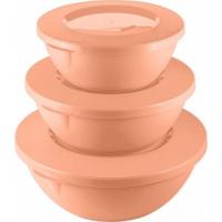 Набор мисок HELSINKI (3л+2л+1л) с крышками персиковая карамель PT1280 /11шт/ПР Набор мисок HELSINKI (3л+2л+1л) с крышками персиковая карамель PT1280 /11шт/ПР