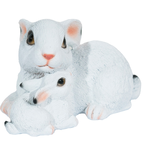 Зайчиха с зайчонком (белый) L16W10H10  718250/F842 Зайчиха с зайчонком (белый) L16W10H10  718250/F842