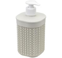 Диспенсер для жидкого мыла Вязание белый ротанг 
