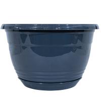 Цветочный горшок Глория 4,2л антрацит с прикрепленным поддоном