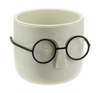 Кашпо СТИВ 0,65л белый ротанг М3079