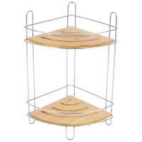 Полка д/ванной подвесная 2-х ярусная угловая 19,5*19,5*36,5см BAMBOO-04 101246