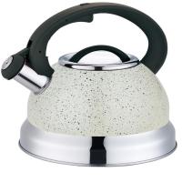 Чайник 2,5л со свистком индукц. белый мрамор
