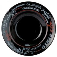 Тарелка для пасты ФРЕНДС ТАЙМ БЛЭК декорированная