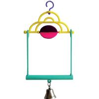 Игрушка Качели с колокольчиком и вертушкой для птиц 11*15см АВ102 