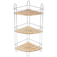 Полка д/ванной подвесная 3-х ярусная угловая 19,5*19,5*48,5см BAMBOO-05 101247