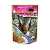 Корм для кошек Ночной охотник ЖЕЛЕ кролик/сердце 100гр Корм для кошек Ночной охотник ЖЕЛЕ кролик/сердце 100гр