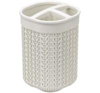 Подставка для зубной щетки и пасты Вязание белый ротанг М2240 