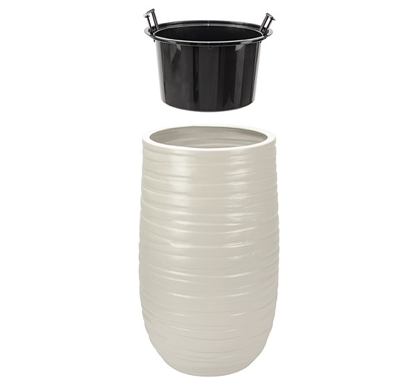 Кашпо ЛАЙН D375*Н620 9/59л кремовый М3412