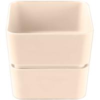Кашпо квадрат Фиори 0,45л кремовый с под. 9,6*9,6*8,6см КШ-0544 /24шт/ПП