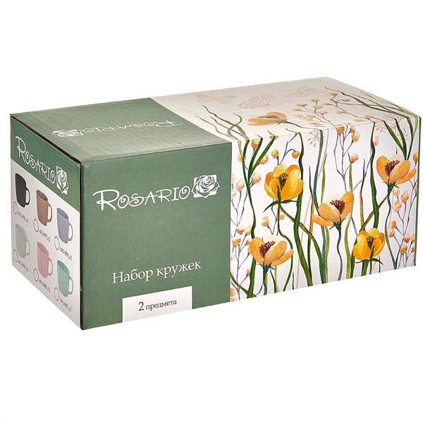 Набор кружек 400мл Balance (2шт) бежевый в инд. упак. Ф11-077L/2 /24шт/Rosario 