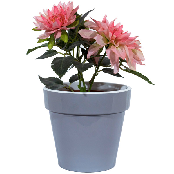 Кашпо Порто 1л серый шелк с вставкой 14,5*13см /15шт/ДТ