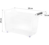 Органайзер для хранения 10,5л с ручкой на колесах прозрачный М1622 