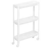 Полка узкая 3 секции белый на колесах М2704 /4шт/М-пласт  Полка узкая 3 секции белый на колесах М2704 /4шт/М-пласт