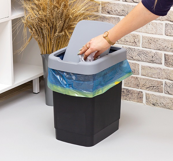 Контейнер д/мусора 18л ТВИН синий М2479 /8шт/М-пласт