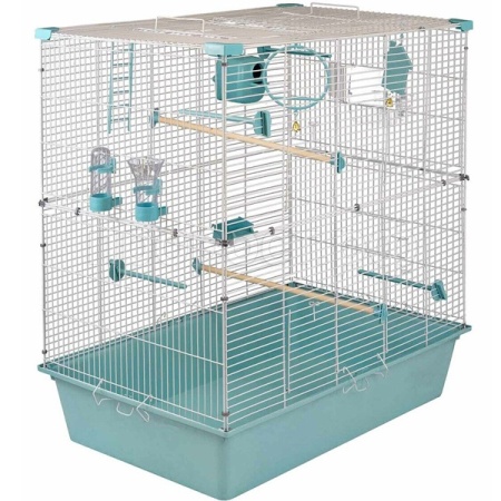 Клетка д/птиц СЕЛЕНА-2 78*48*66,5см разборная (укомплект) бирюз-бел/4681/Дарэлл