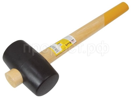 Киянка резиновая черная 680 г, 70 мм, деревянная рукоятка /45333