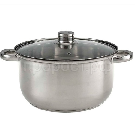 Кастрюля 5,8л нерж. со стеклянной крышкой BE-159/2 /8шт/ Webber
