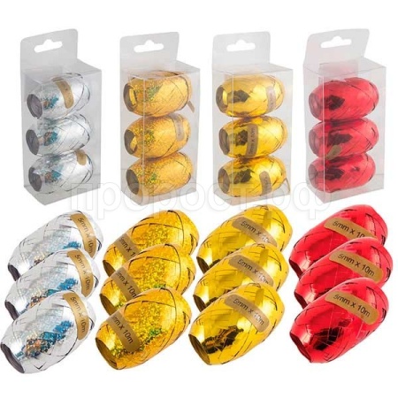 Набор лент для упаковки подарков SYH-3719114 3шт 5мм*10м /50шт/005762