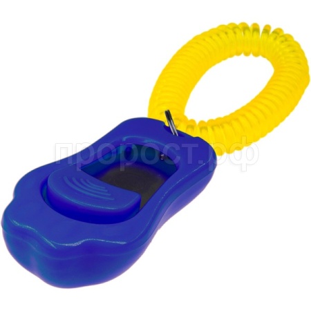 Кликер ZooOne трёхтоновый в форме лапки с браслетом синий 1016-05/Пет Лайн
