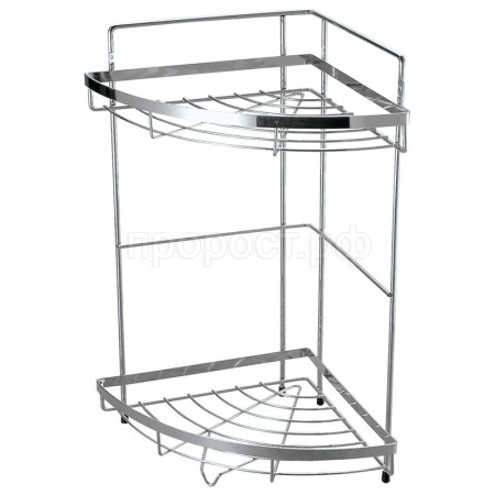 Полка угловая 2-х ярусн. COZY-CR-2 металл, крепление шуруп 312067  Полка угловая 2-х ярусн. COZY-CR-2 металл, крепление шуруп 312067