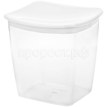 Емкость д/сыпуч. прод. квадратная 1л белый М1223 /18шт/М-пласт 