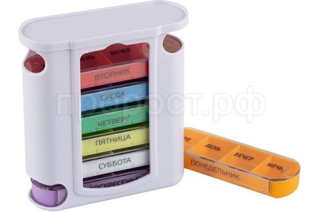 Таблетница на 7 дней вертикальная ECOS 104327 /40шт/ Таблетница на 7 дней вертикальная ECOS 104327 /40шт/