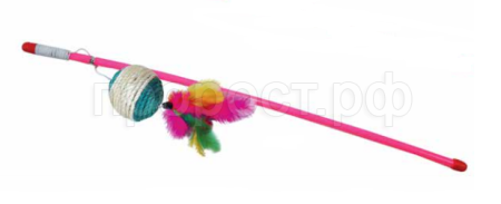 Игрушка для кошек Дразнилка удочка Бочонок с хвостиком 46см К2113