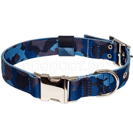 Ошейник капрон 30мм"Камуфляж"быстросъемный с метал. фастом 47-57см синий/20130001-06/Каскад Ошейник капрон 30мм"Камуфляж"быстросъемный с метал. фастом 47-57см синий/20130001-06/Каскад