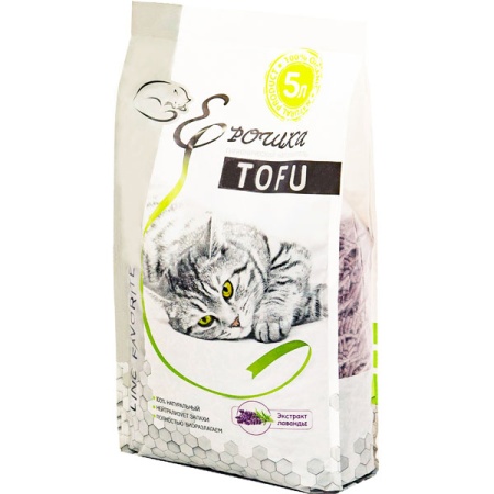Наполнитель Ерошка Тофу Экстракт лаванды 5л Наполнитель Ерошка Тофу Экстракт лаванды 5л