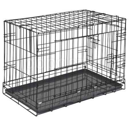 Клетка д/животных складная 2 дверцы с поддоном 70*41*47см сер/черн/4970/Дарэлл