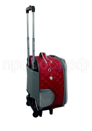 Рюкзак-переноска д/животн.панор.вид на колесах телеск.ручка 20x34x50см иск.кожа красный/Рск15к/Евро