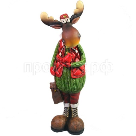 Фигура Лось с птичкой L7W9H26,5 715347/W198