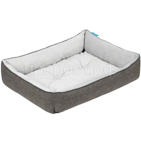 Лежанка ЛОФТ ФРЕЙМ плюш рогожка M 55х43х12см ЛФ-55 серый