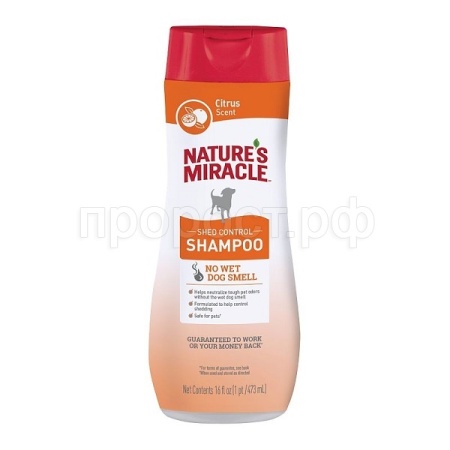 Шампунь для собак против линьки Natures Miracle 473мл Шампунь для собак против линьки Natures Miracle 473мл